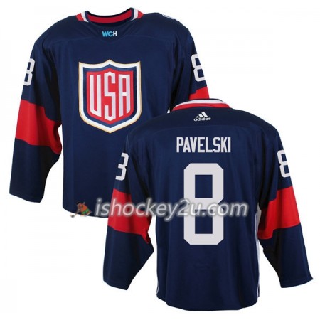 USA Team Trøje Joe Pavelski 8 2016 World Cup Blå Premier